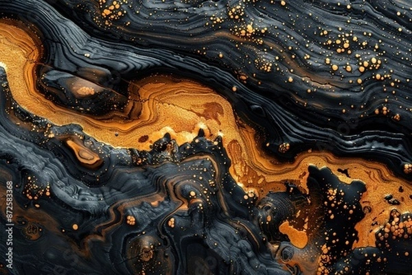 Fototapeta Maple Wood and Dark Liquid Texture Background With Generative AI