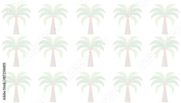 Obraz Adorable palm tree artwork with ample room for text on a clean white background. 