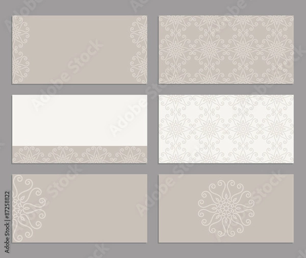 Fototapeta Set of business cards or invitation templates abstract backgroun
