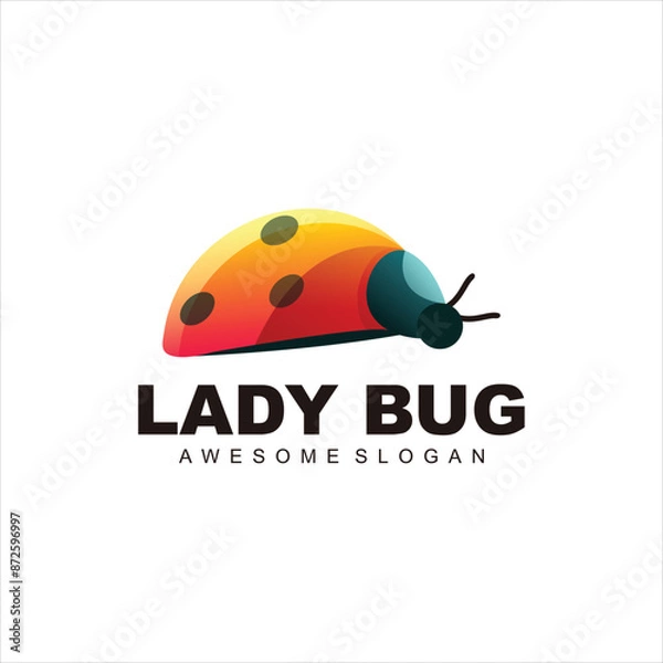 Obraz lady bug logo mascot vector design