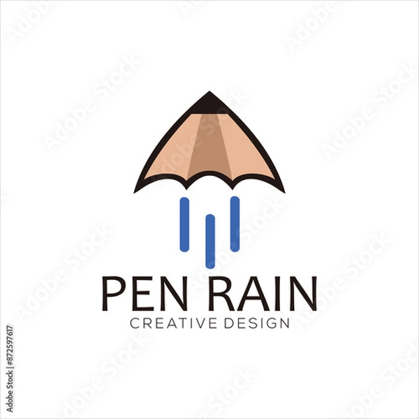 Fototapeta pen logo mascot vector design