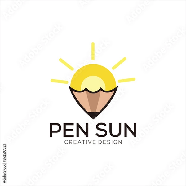 Obraz pen logo mascot vector design