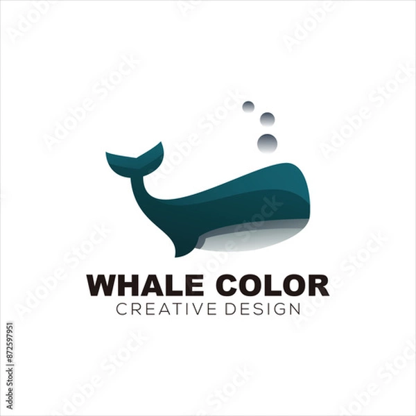 Obraz whale logo mascot vector design