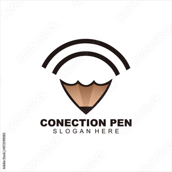 Obraz pen logo mascot vector design