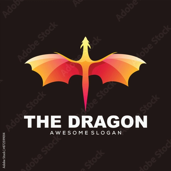 Obraz dragon logo mascot vector design