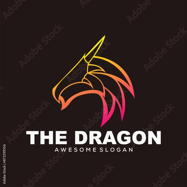 Obraz dragon logo mascot vector design