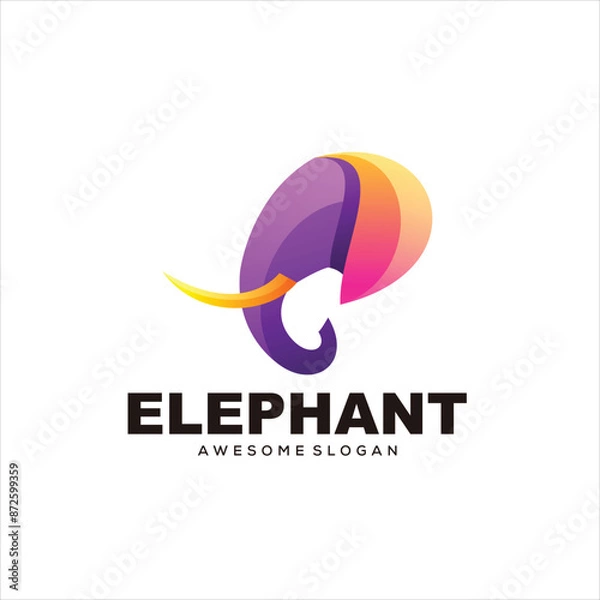 Obraz elephant logo mascot vector design
