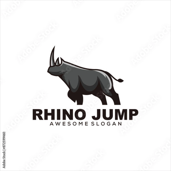Obraz rhino logo mascot vector design