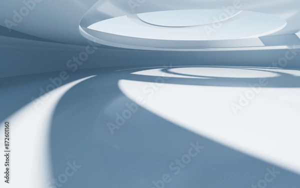 Fototapeta White abstract architecture background, 3d rendering.