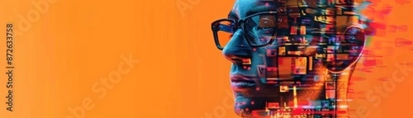 Fototapeta AIdriven content curation  front view  Optimizing content selection  digital tone  splitcomplementary color scheme