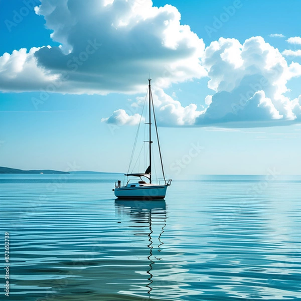 Fototapeta 바다 위에 떠 있는 배