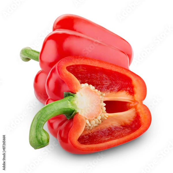 Fototapeta Red bell pepper with half