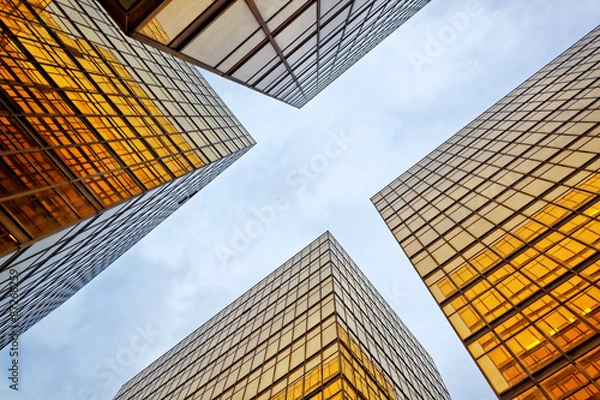 Obraz Yellow office building wall