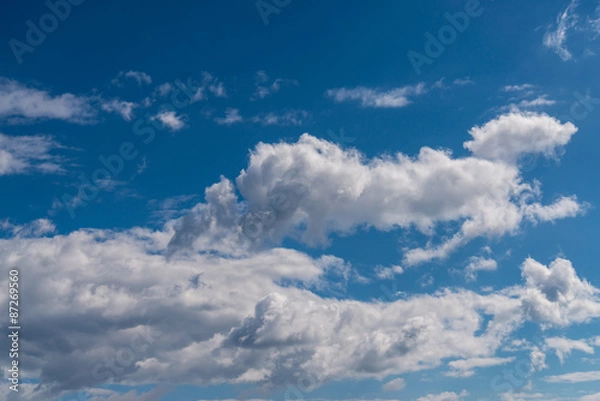 Fototapeta Dramatic sky with white clouds.