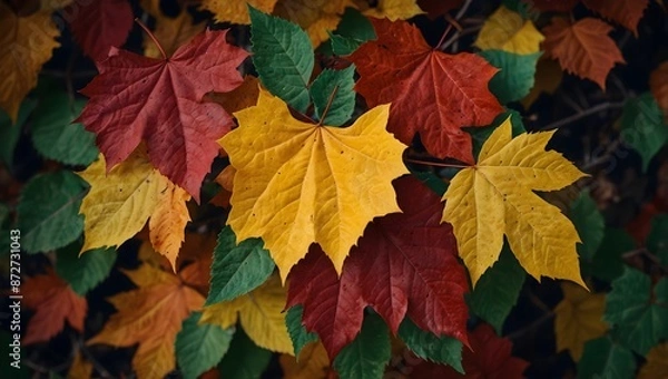 Fototapeta A poem inspired by a bouquet of vibrant autumn leaves  ai_generated