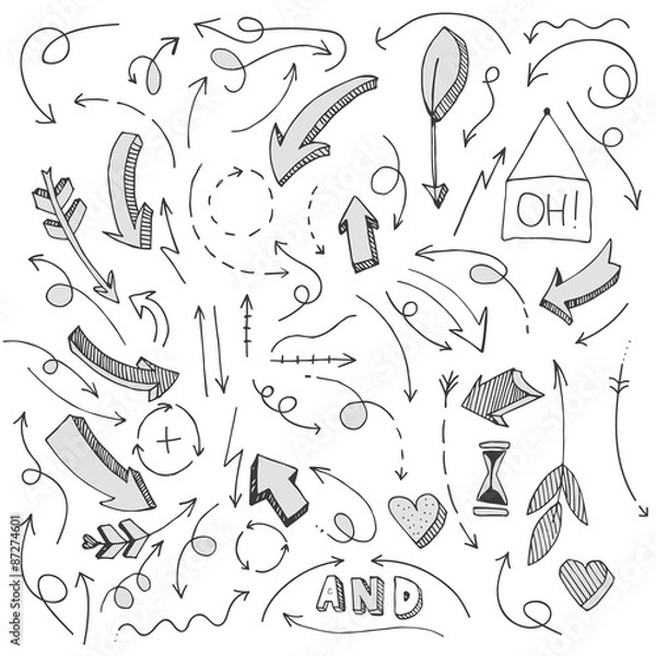 Fototapeta sketch arrow set
