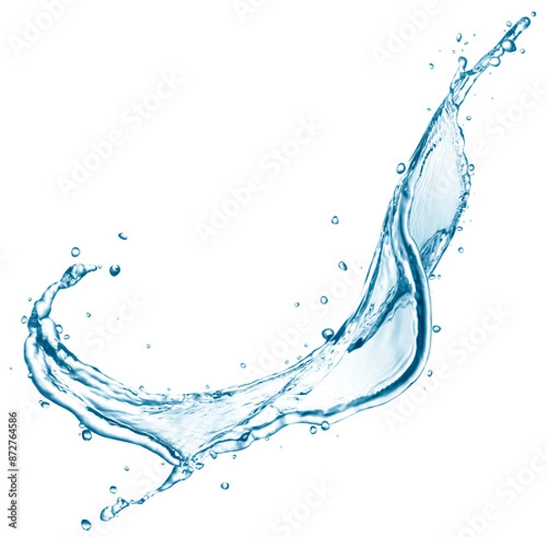Fototapeta Twisted water splash isolated