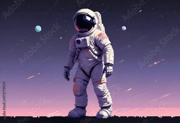 Fototapeta astronaut pixel art 