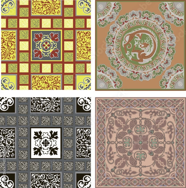 Fototapeta Chinese Dunhuang Illustration