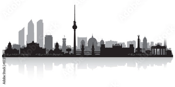 Fototapeta Berlin Niemcy sylwetka panoramę miasta