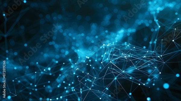 Fototapeta Abstract Blue Digital Network Background