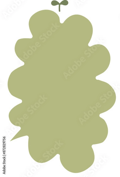 Fototapeta Colorful green color speech bubble balloon, icon sticker memo keyword planner text box banner, flat png isolated transparent element design