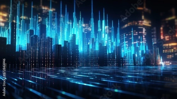 Fototapeta Technology hologram data