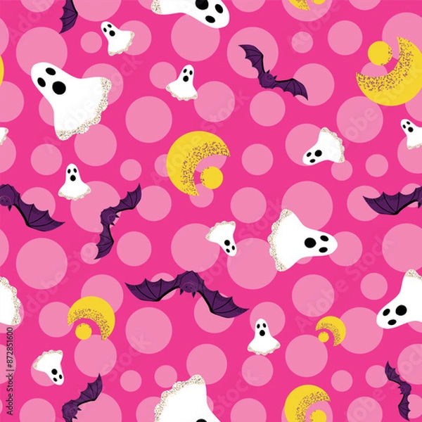 Fototapeta Halloween fun abstract design, seamless pattern illustration