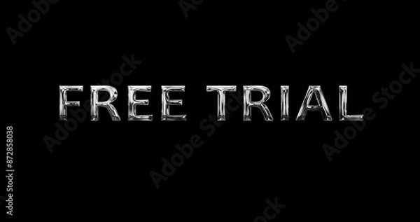Fototapeta Free trial advertisement promo text animation. Try for free badge text label for software products services and malls. Used for application mobile e-commerce smartphone. Free trial label banner.