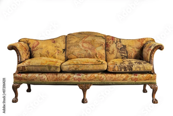 Obraz sofa with tapestry upholstery old and original antique