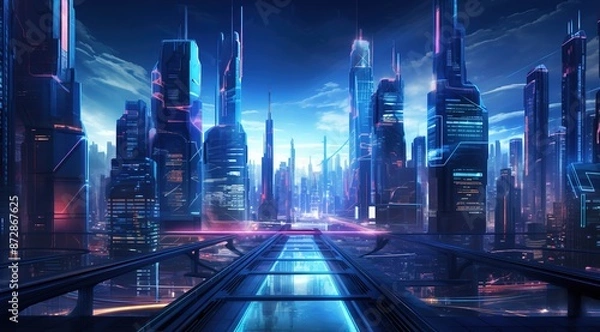 Obraz Blue technology style background