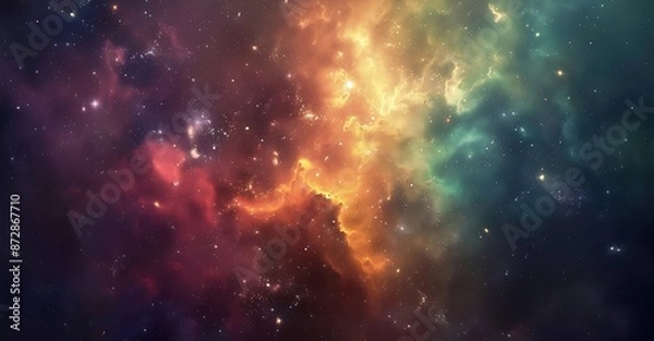 Obraz A colorful nebula with stars in the background