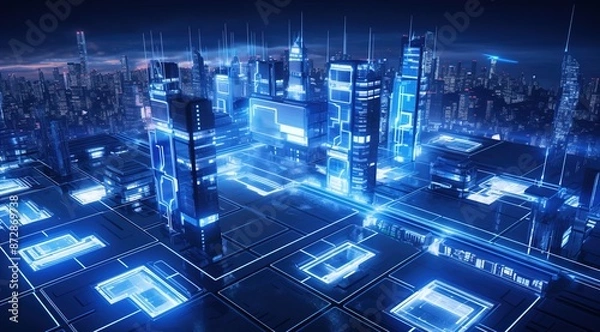 Obraz Blue technology style background