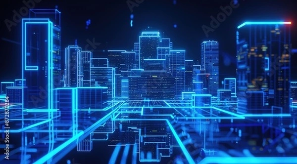 Obraz Blue technology style background