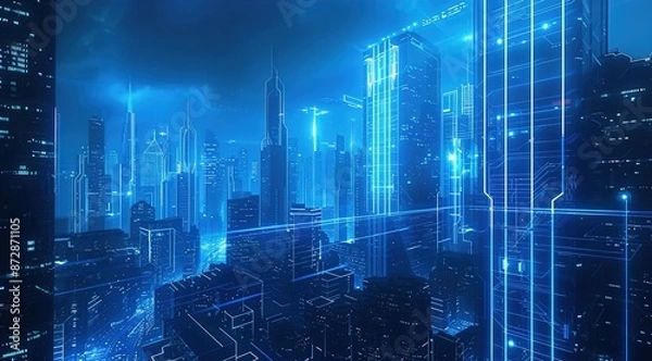 Obraz Blue technology style background