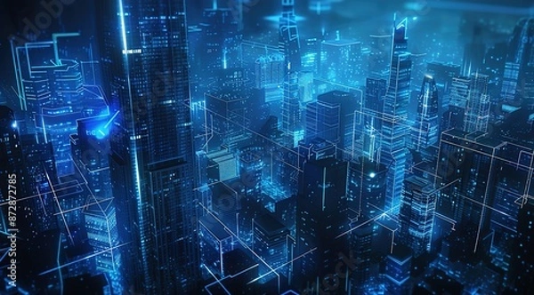 Obraz Blue technology style background