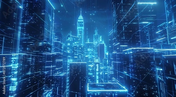 Obraz Blue technology style background