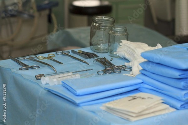 Obraz Surgical instruments on the table