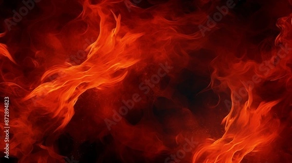 Obraz Intense Flames on a Dark Background Creating a Fiery Glow
