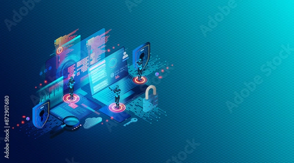 Obraz Automated Security Orchestration Concept - 3D Illustration