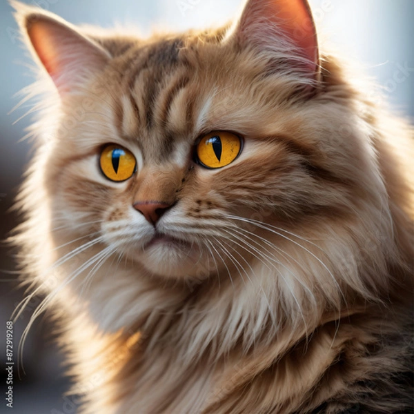 Fototapeta a cat with yellow eyes