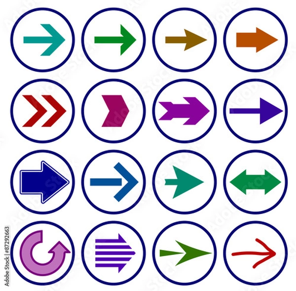 Fototapeta Arrow sign icon set. vector