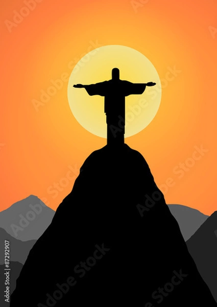 Obraz Vector : Christ the Redeemer vector background