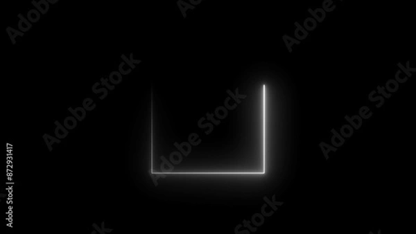 Fototapeta Abstract neon line rectangle icon illustration background 4k.