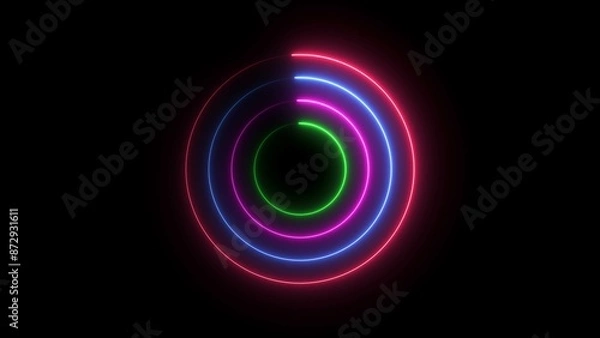 Obraz Abstract Beautiful Neon circle icon concept illustration background.
