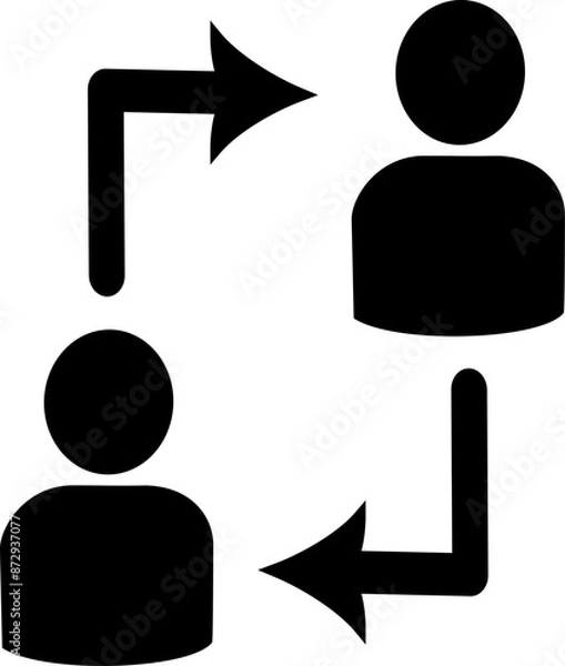 Obraz Human resources symbol. Users with arrows icon. Replaceable vector design.