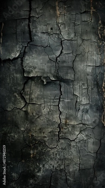 Fototapeta A grunge texture background with dark and moody tones, cracked surfaces, and worn-out details.