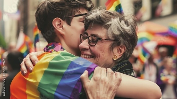 Fototapeta Mother Son Pride Parade Love