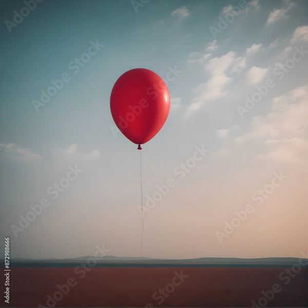 Obraz a red balloon in the sky