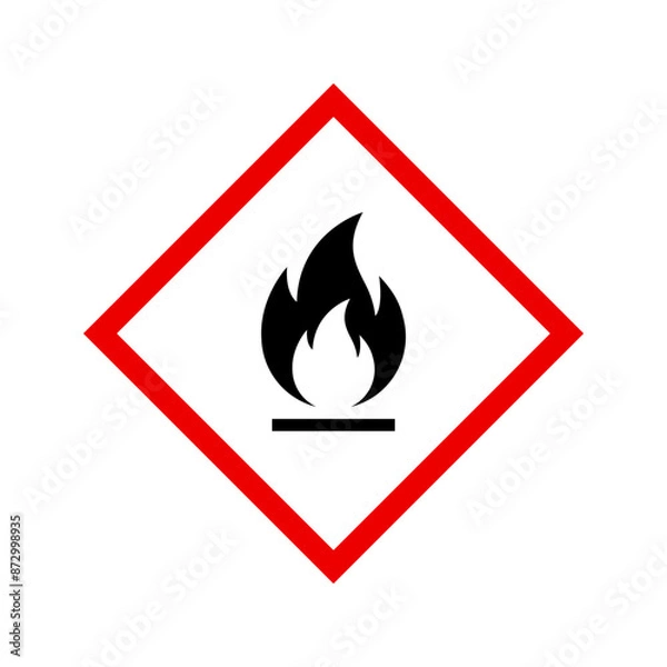 Obraz Flammable warning rhombus sign